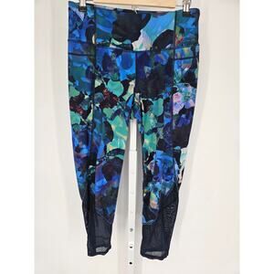 Athletic Women's Mid Rise Elastic Blended Fiber Multicolor Legging Pant Size M